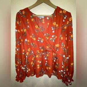 Beautiful red flower blouse